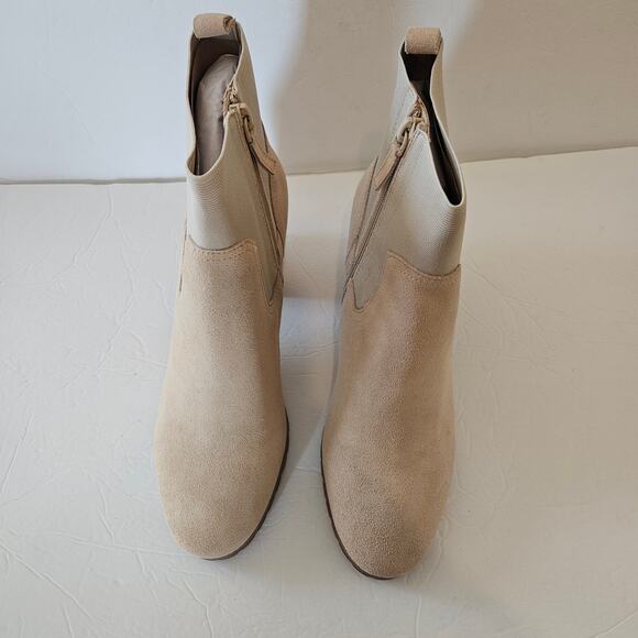 Violet & Red Loaded Knit Cuff Bootie Tan Women's 9 Neutral Casual Fall Western - Picture 2 of 9